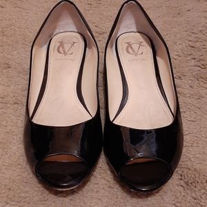 Vero Cuoio peep-toe flats
